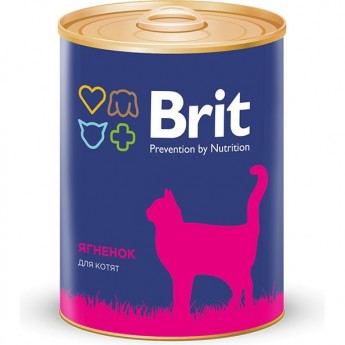 Консервы премиум класса Ягненок BRIT Premium для котят