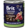 Консервы с говядиной и сердцем BRIT Premium By Nature для взрослых собак всех пород 5051144