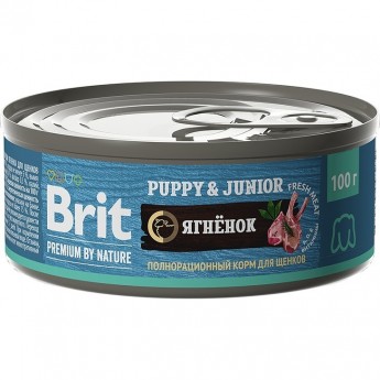 Консервы с ягненком BRIT Premium by Nature для щенков всех пород