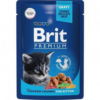 Пауч цыпленок в соусе BRIT Premium для котят