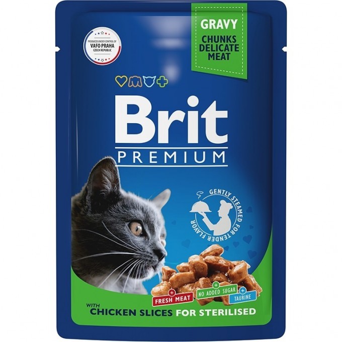 Пауч цыпленок в соусе BRIT Premium для стерилизованных кошек 5048830