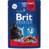 Пауч говядина и горошек в соусе BRIT Premium для взрослых кошек 5048816