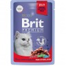 Пауч кошек мясное ассорти с потрошками BRIT Premium для взрослых стерилизованных кошек 5050222