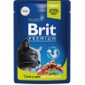 Пауч ягненок и говядина в соусе BRIT Premium для взрослых кошек 5048922