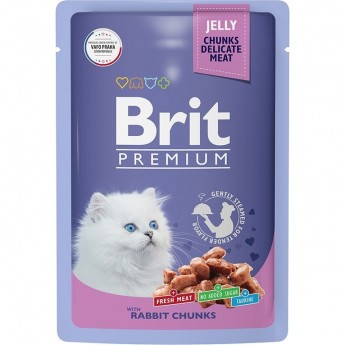 Влажный корм BRIT Premium для котят кролик в желе